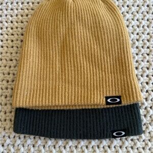 Oakley Two Hats Beanies in Mustard and Charcoal